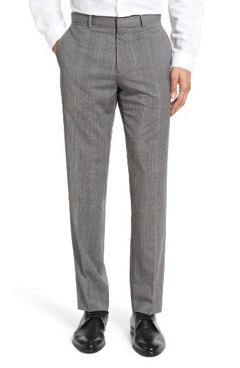 Men's Theory Marlo Kinver Flat Front Windowpane Wool Trousers