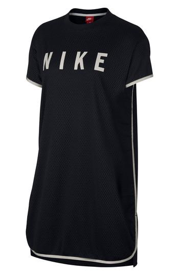 Women's Nike Sportswear Short Sleeve Dri-fit Mesh T-shirt Dress - Black