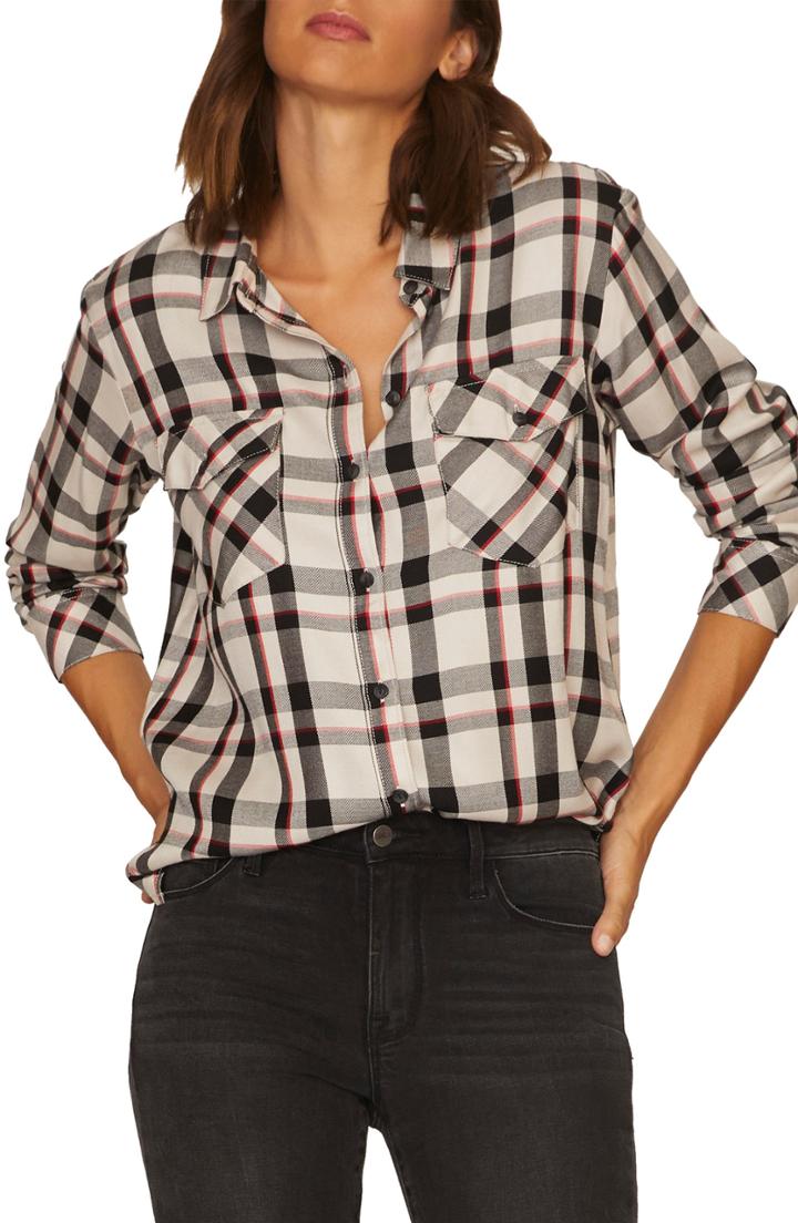 Women's Sanctuary Reverse Dot Pattern Mix Top - Beige
