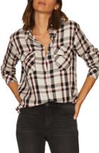 Women's Sanctuary Reverse Dot Pattern Mix Top - Beige