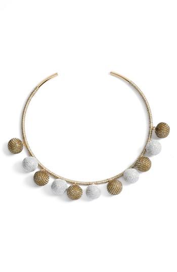 Women's Rebecca Minkoff High Shine Pompom Collar Necklace