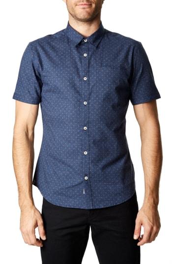 Men's 7 Diamonds American Dream Trim Fit Sport Shirt - Blue