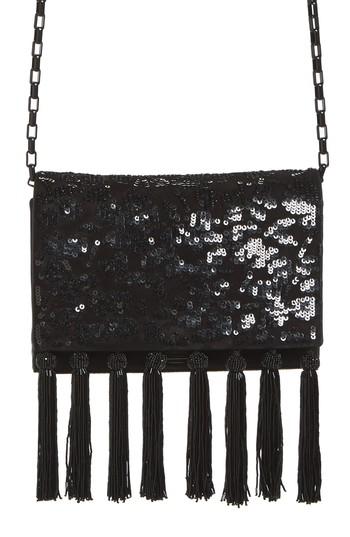 Michael Kors Yasmeen Sequin & Tassel Suede Clutch - Black