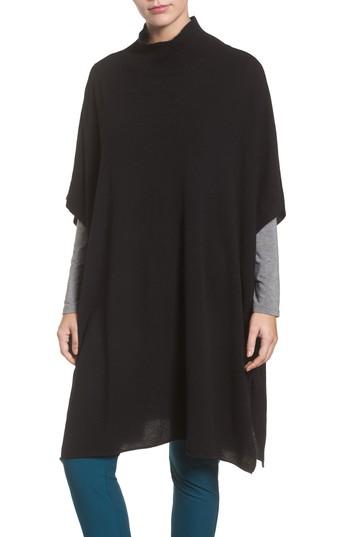 Women's Eileen Fisher Cashmere Poncho, Size - Black