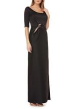 Women's Kay Unger Twist Mikado Column Gown - Black