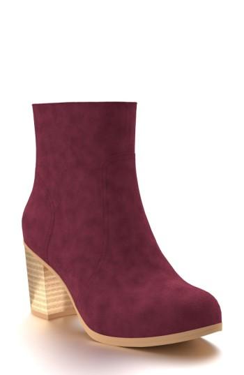 Women's Shoes Of Prey Block Heel Bootie .5 A - Burgundy