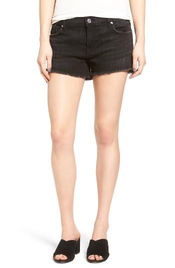 Women's 7 For All Mankind Step Hem Cutoff Denim Shorts - Black