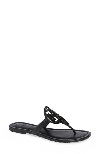 Women's Tory Burch Miller Embellished Sandal .5 M - Black