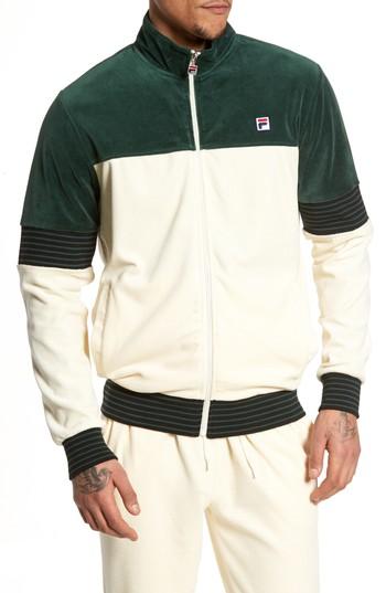 Men's Fila Marcus Velour Track Jacket - Green
