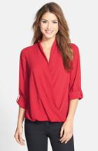 Women's Pleione Faux Wrap Blouse - Red