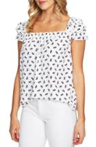 Women's Cece Square Neck Print Top - Ivory