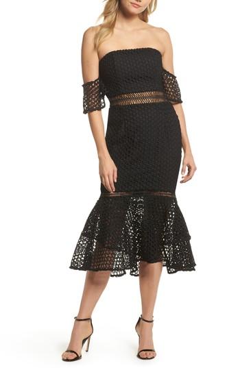 Women's Jarlo Airlia Off The Shoulder Trumpet Hem Dress - Black