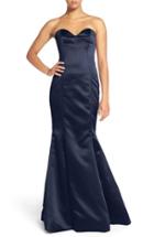 Women's Hayley Paige Occasions Strapless Satin Trumpet Gown - Blue
