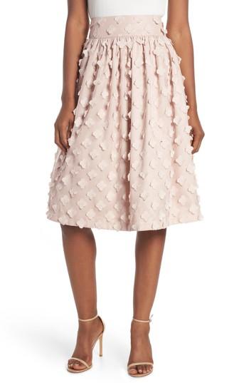 Women's Eliza J Flower Texture Gathered Skirt - Beige