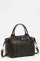 Longchamp 'le Pliage Cuir' Leather Handbag - Black