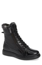Men's Karl Lagerfeld Paris Lace-up Boot With Faux Fur .5 M - Black