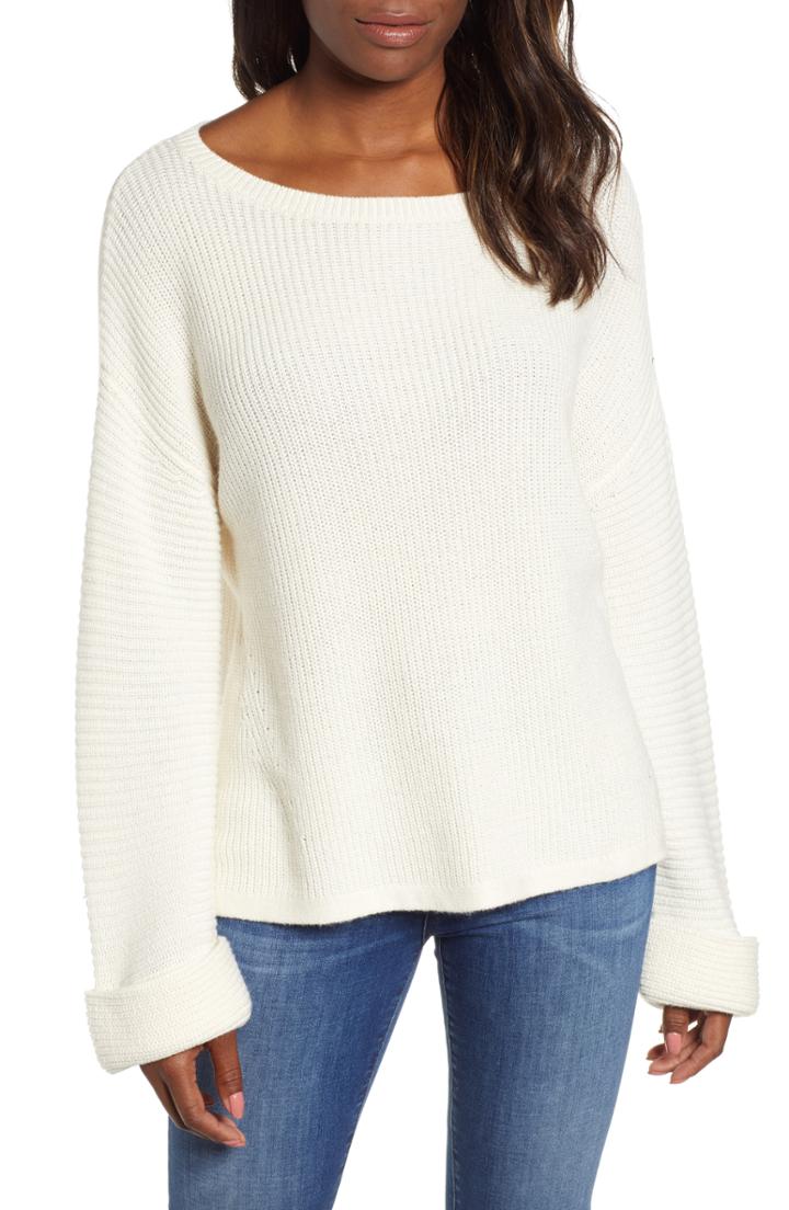 Women's 1901 Button Detail Cotton Wool Blend Sweater, Size - Yellow
