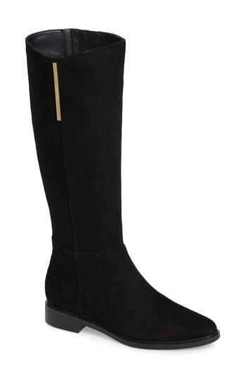 Women's Calvin Klein Francine Knee High Riding Boot .5 M - Black