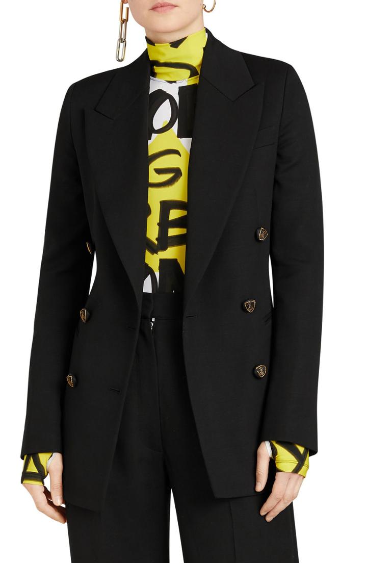 Women's Burberry Patterdale Wool & Silk Jacket Us / 36 It - Black