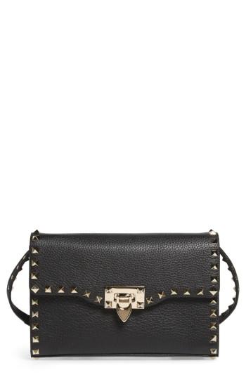 Valentino Garavani Medium Rockstud Leather Messenger Bag -
