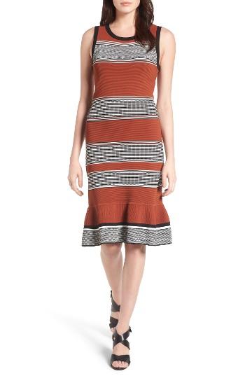 Women's Halogen Stitch Stripe Sweater Dress - Metallic