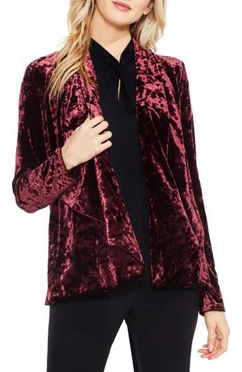 Women's Vince Camuto Velvet Drape Collar Jacket - Red