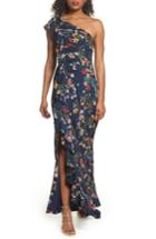 Women's C/meo Collective No Matter Floral One-shoulder Gown - Blue
