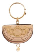 Chloe Small Nile Studded Suede & Leather Crossbody Bag - Pink