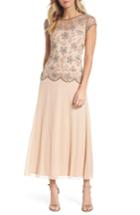 Petite Women's Pisarro Nights Beaded Mesh Gown P - Pink