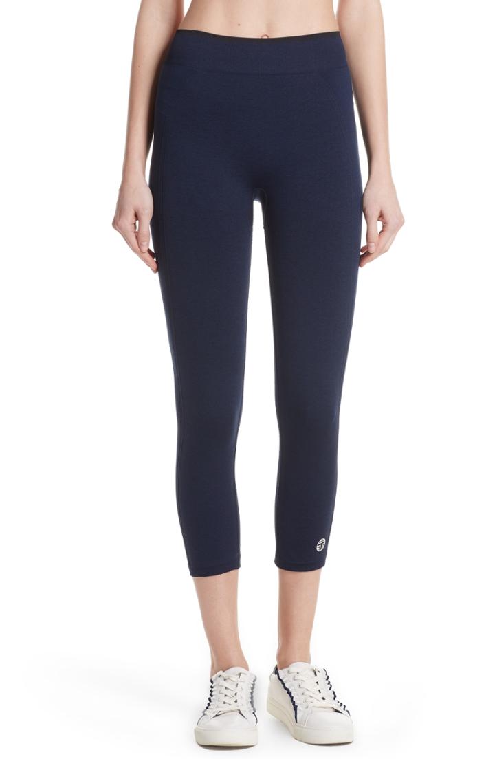 Women's Tory Sport Seamless Crop Leggings - Blue
