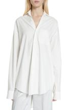 Women's Vince Oversize Classic Cotton & Silk Shirt - White