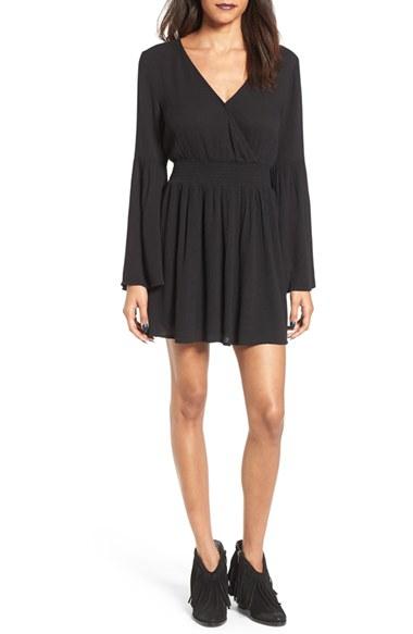 Women's Fire Surplice Bell Sleeve Dress