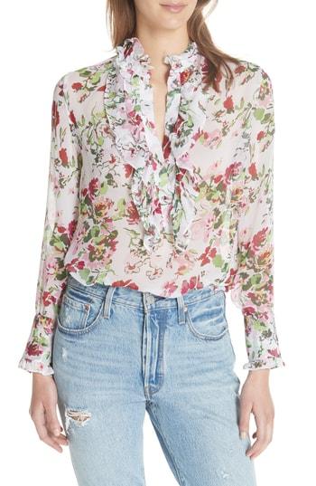 Women's Equipment Samine Floral Silk Chiffon Blouse - White