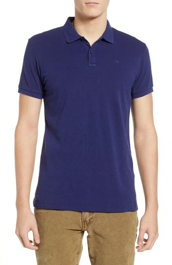 Men's Scotch & Soda Garment Dyed Pique Polo - Blue