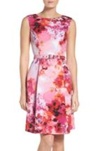 Women's Adrianna Papell Belted Fit & Flare Dress