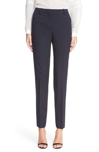 Women's The Kooples 'timeless' Stretch Wool Trousers Us / 34 Fr - Blue