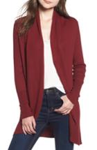 Women's Leith Ribbed Shawl Cocoon Sweater, Size - Red