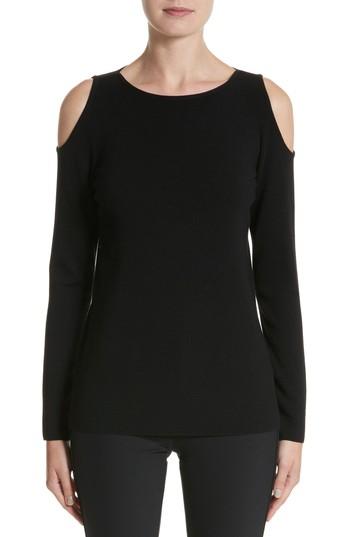 Women's Lafayette 148 New York Wool Cold Shoulder Sweater