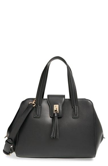 Sole Society Tasseled Faux Leather Satchel -