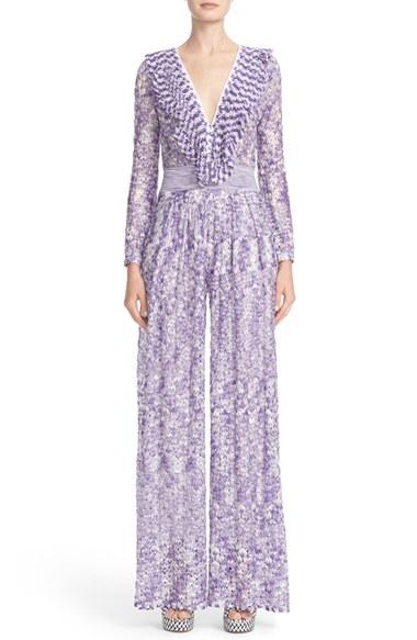 Women's Missoni Ruffle Trim Knit Jumpsuit