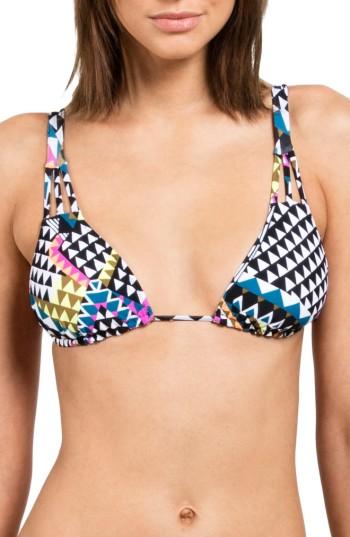 Women's Volcom Spot On Reversible Triangle Bikini Top - White