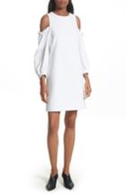 Women's Tibi Crepe Cold Shoulder Shift Dress - White