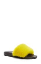 Women's Givenchy Genuine Mink Fur Slide Sandal - Yellow