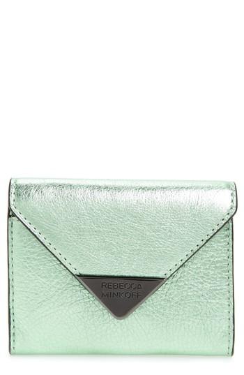 Women's Rebecca Minkoff Molly Metro Metallic Leather Wallet - Green