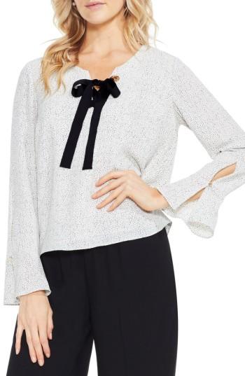 Women's Vince Camuto Elegant Speckles Bell Sleeve Blouse - Ivory