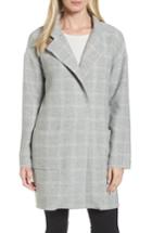 Women's Eileen Fisher Check Tweed Coat - Grey