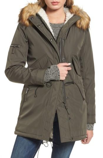 Women's S13/nyc Canyon Faux Fur Anorak - Green