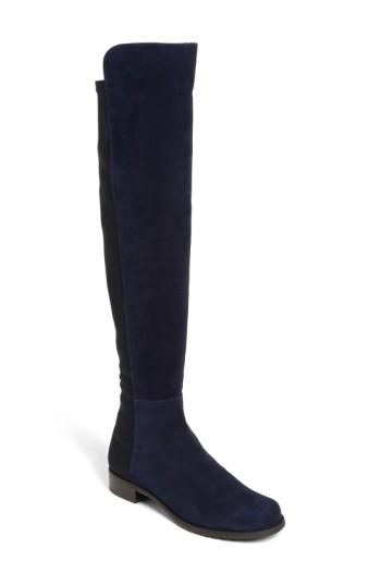 Women's Stuart Weitzman 5050 Over The Knee Leather Boot .5 M - Blue