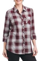 Women's Foxcroft Addison Plaid Shirt - Burgundy