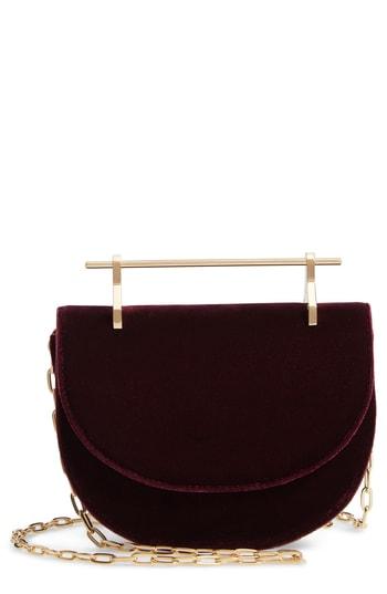 M2malletier Mini Half Moon Velvet Crossbody Bag - Purple